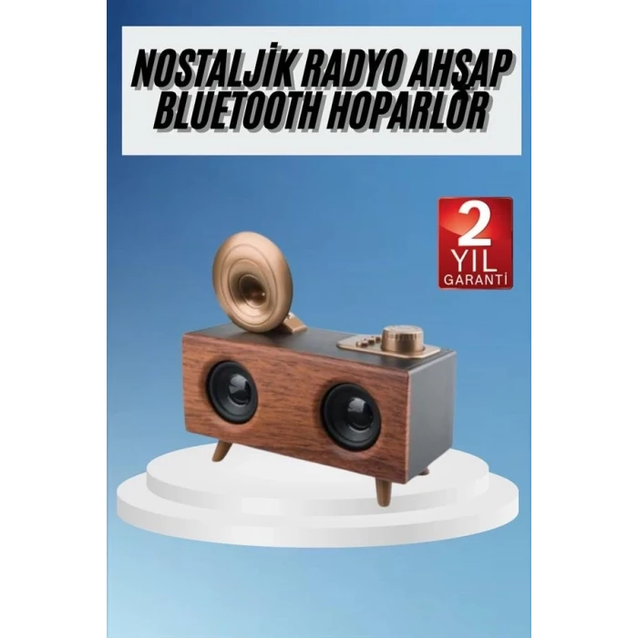 ieg™ Gramafon Radyo Bluetooth Hoparlör Nostaljik Radyo FM Radyo
