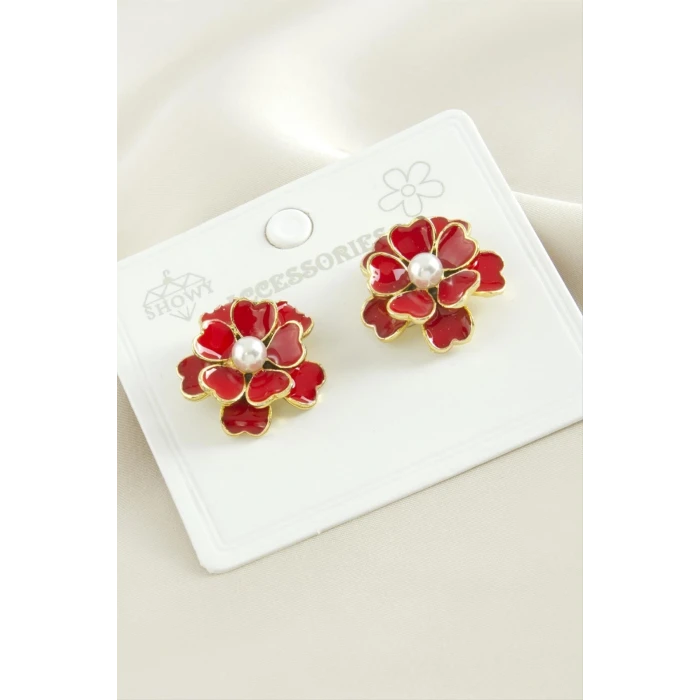 ieg™ Gül Çiçek İnci Mineli Küpe