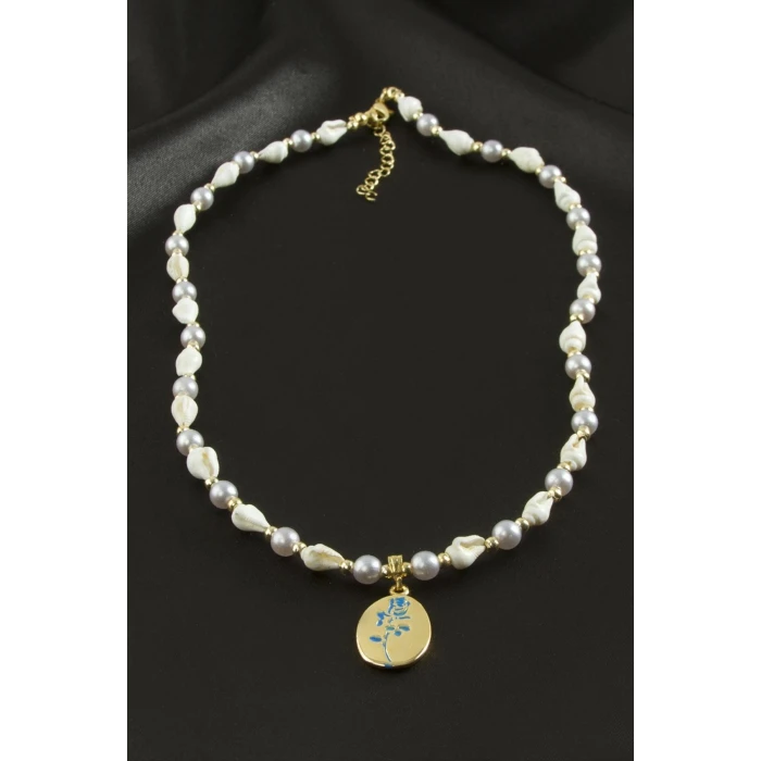 ieg™ Gül Deniz Kabuğu İnci Mineli Kolye