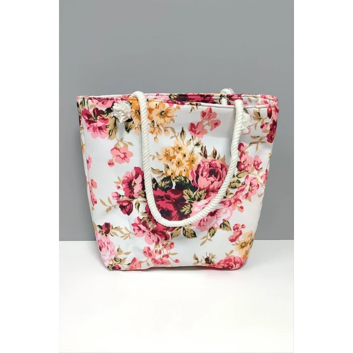 ieg™ Gül Desenli Plaj Çantası