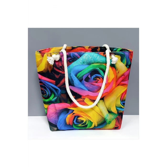 ieg™ Gül Desenli Plaj Çantası