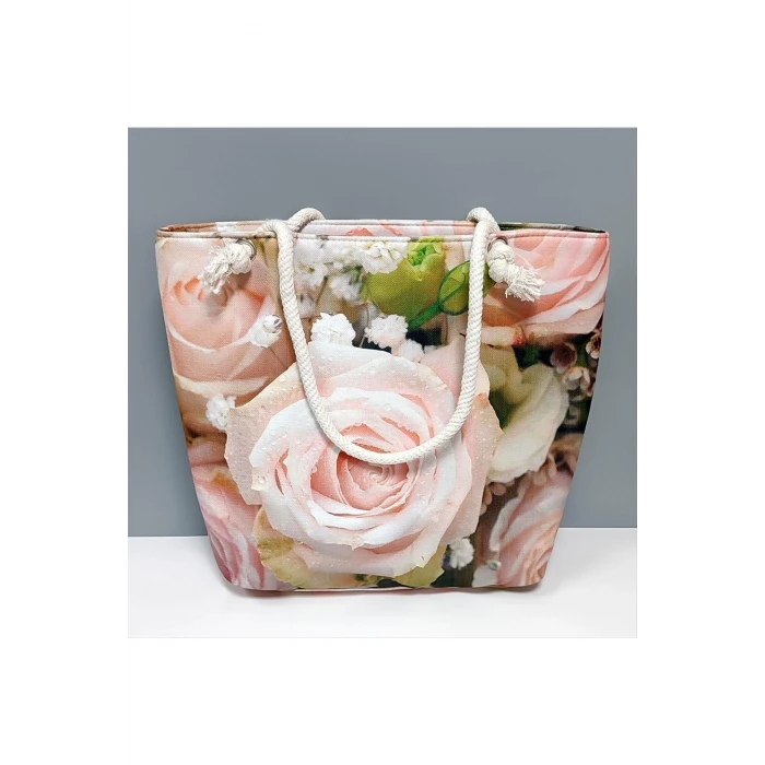 ieg™ Gül Desenli Plaj Çantası