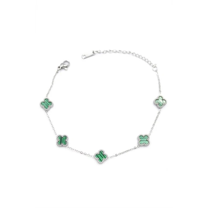 ieg™ Gümüş VC Yonca Bileklik - Yeşil