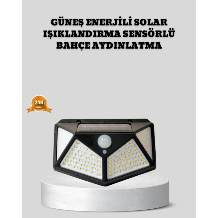 ieg™ Güneş Enerjili Aydınlatma 100 LED Sensörlü Solar Dış Mekan Lamba