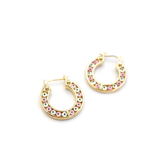 İEG Halka Nazar Küpe - Altın