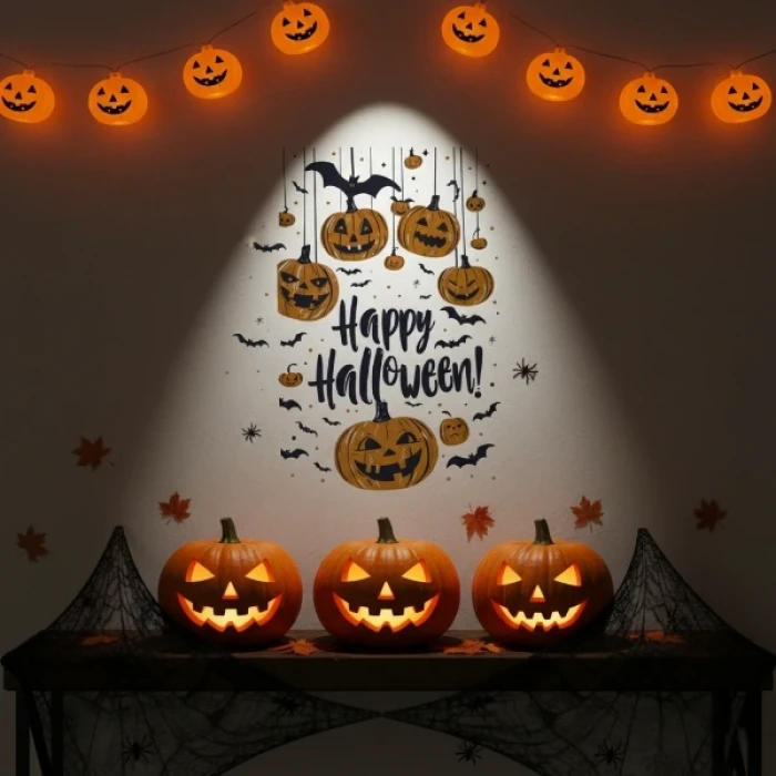 ieg™ Halloween Temalı Balkabaklı Duvar Sticker Seti
