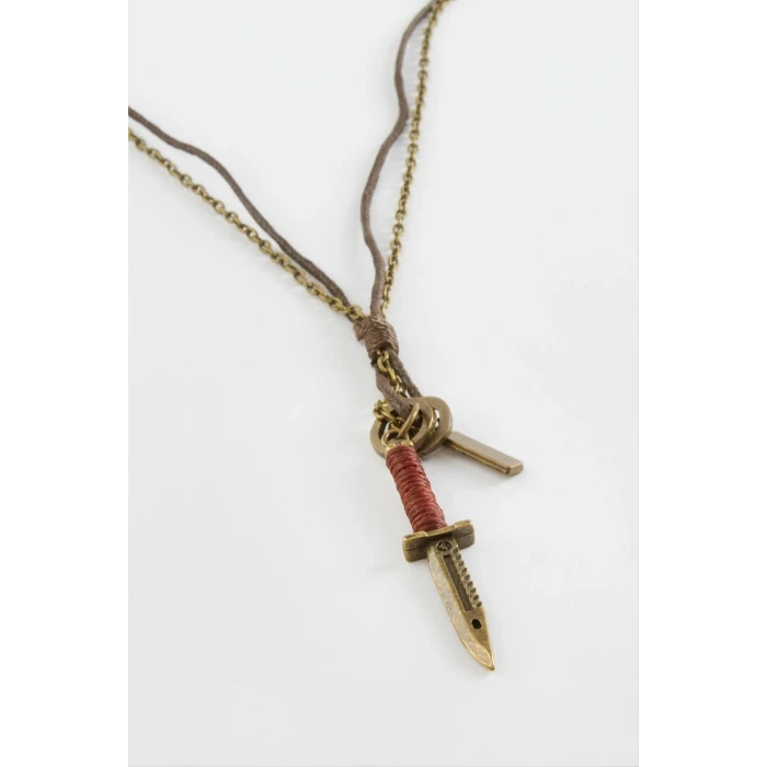 ieg™ Hançer Deri Zincir Erkek Kolye