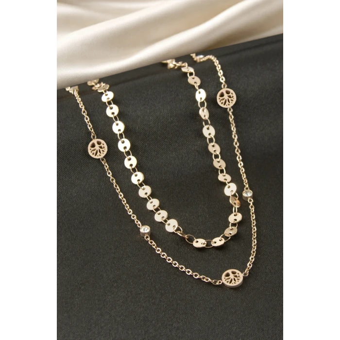 ieg™ Hayat Ağacı Pullu Çelik İkili Kolye