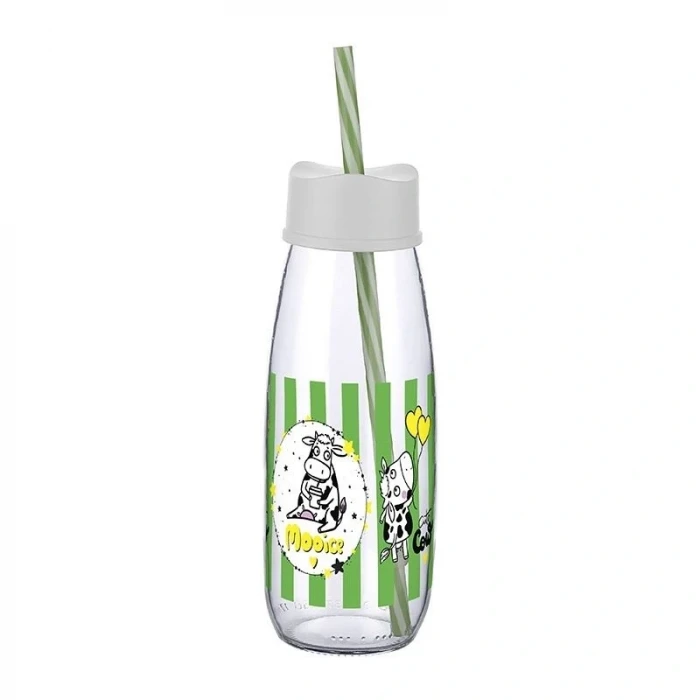 ieg™ Hayvan Figürlü Pipetli Su Ve Süt Şişesi Cam 500 Ml