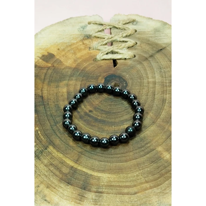 İEG Hematit Doğal Taş Bileklik Kutulu