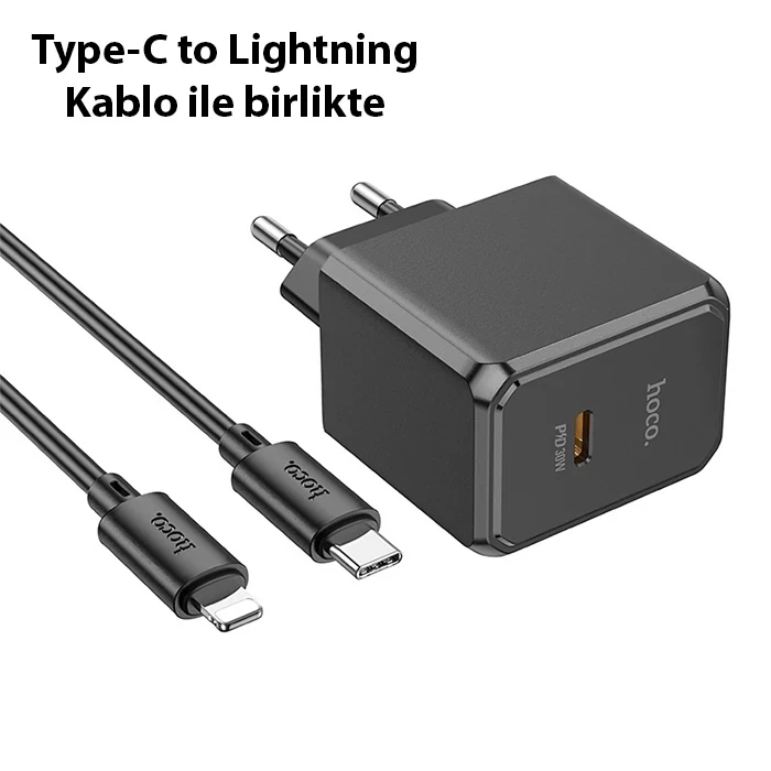 ieg™ Hoco Cs15a 30w Type-c Şarj Aleti + Type-c To İphone Lightning Kablo Seti
