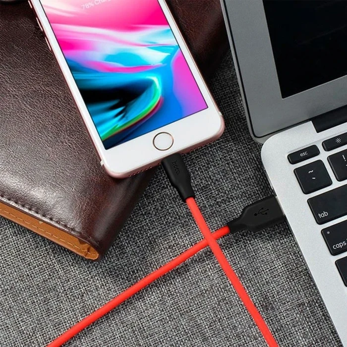 ieg™ Hoco X21 Usb To İphone Lightning 2a Silikon Hızlı Şarj Ve Data Kablosu