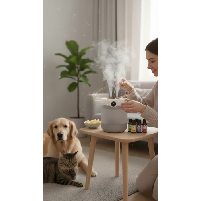 İEG® HUMUDIFIER Hava Nemlendirici ve 5 Adet Uçucu Damla Anbiyans Oda Kokusu