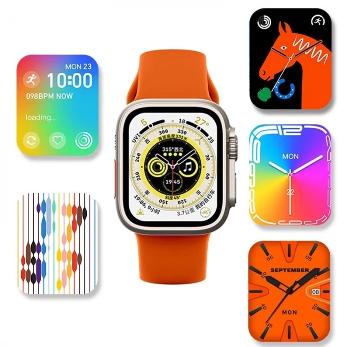 ieg™ Hw8 Ultra Çift Kordon 49mm - Siri Nfc Bluetooth Arama Konuşma - İos & Android Uyumlu Akıllı Saat