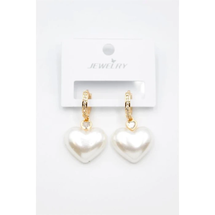 ieg™ İnci Kalp Küpe - Altın