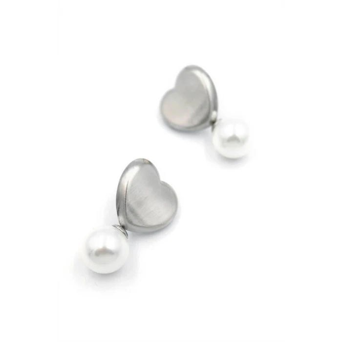 ieg™ İnci Kalp Küpe - Gümüş