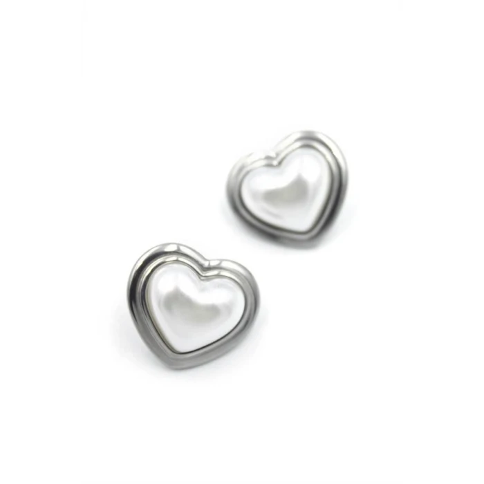 ieg™ İnci Kalp Küpe - Gümüş