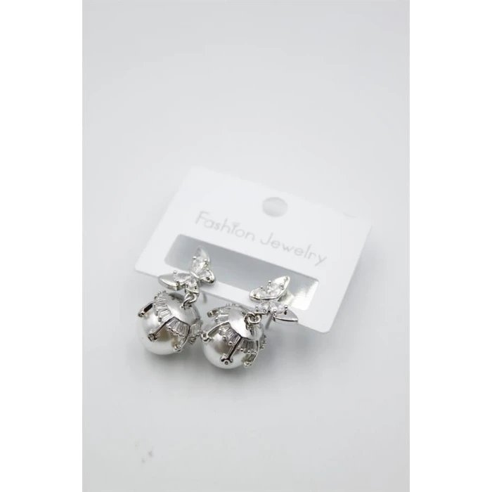 ieg™ İnci Kelebek Küpe - Gümüş