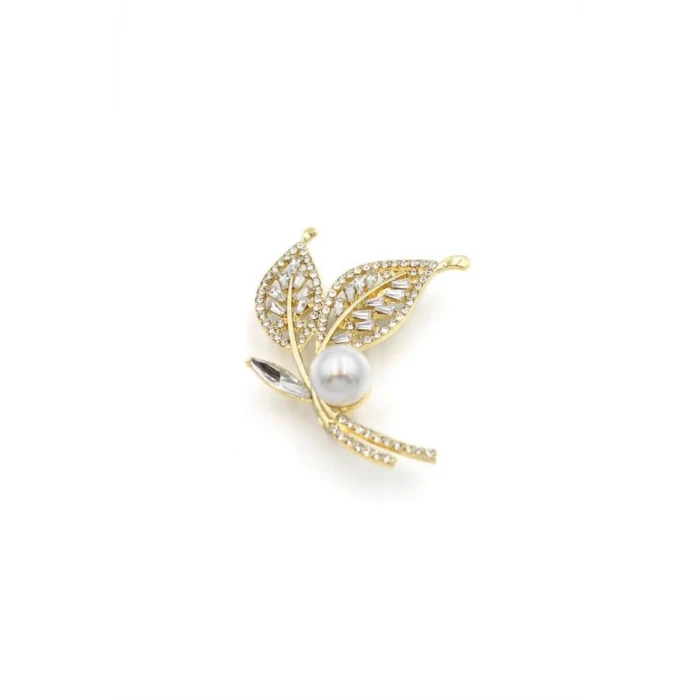 ieg™ İncili Yaprak Broş - Altın