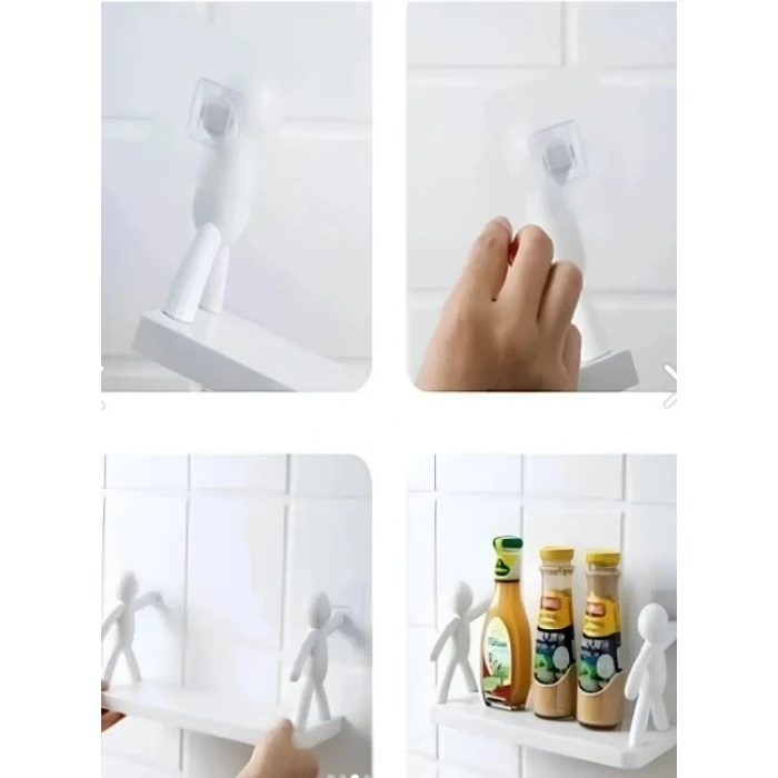 ieg™ İnsan Figürlü Yapışkanlı Çok Amaçlı Duvar Rafı