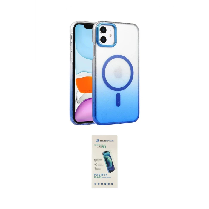 ieg™ iPhone 11 Kılıf Ahenk Doku Özel Seri - Şeffaf Pasifik Cam Ekran Koruyucu