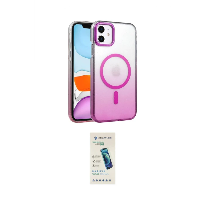 ieg™ iPhone 11 Kılıf Ahenk Doku Özel Seri - Şeffaf Pasifik Cam Ekran Koruyucu