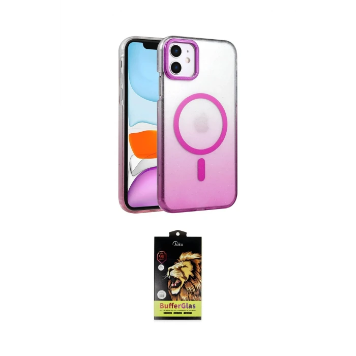ieg™ iPhone 11 Kılıf Ahenk Doku Özel Seri - Siyah Buffer Cam Ekran Koruyucu