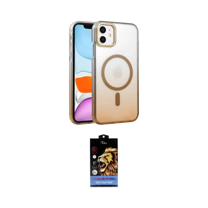 ieg™ iPhone 11 Kılıf Ahenk Doku Özel Seri - Siyah Buffer Hayalet Cam Ekran Koruyucu
