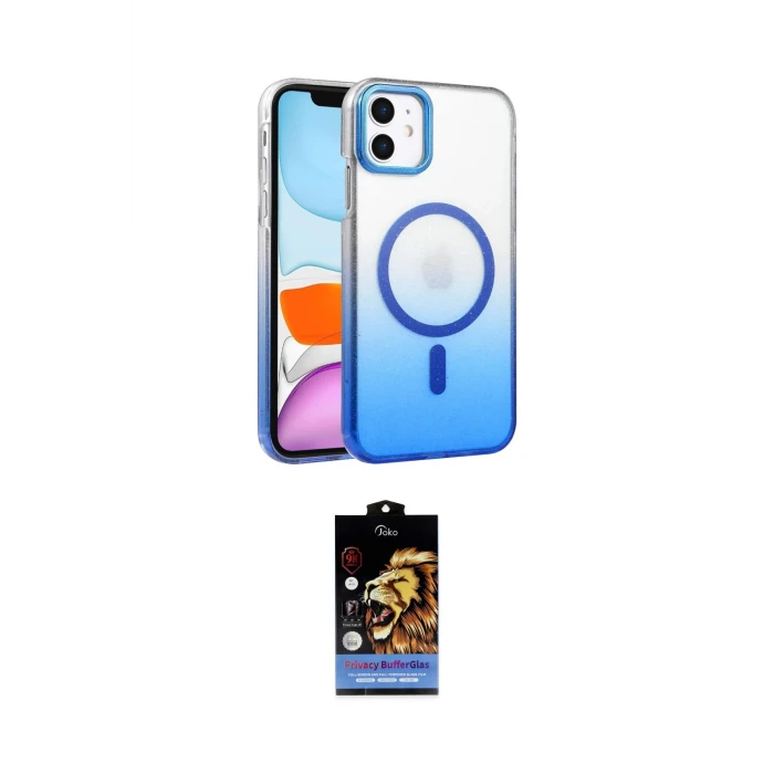ieg™ iPhone 11 Kılıf Ahenk Doku Özel Seri - Siyah Buffer Hayalet Cam Ekran Koruyucu