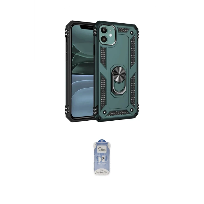 ieg™ iPhone 11 Kılıf Ahenk Klasik Koleksiyonu - Siyah Joko Magic 5D Cam