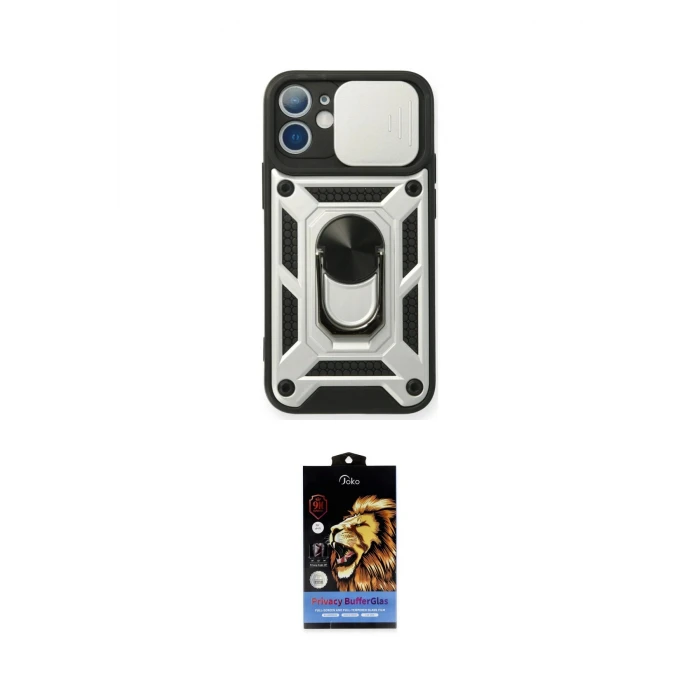 ieg™ iPhone 11 Kılıf Ahenk Klasik - Siyah Buffer Hayalet Cam Ekran Koruyucu