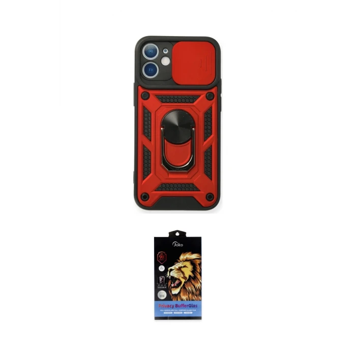 ieg™ iPhone 11 Kılıf Ahenk Klasik - Siyah Buffer Hayalet Cam Ekran Koruyucu