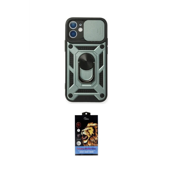 ieg™ iPhone 11 Kılıf Ahenk Klasik - Siyah Buffer Hayalet Cam Ekran Koruyucu