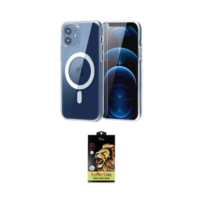 ieg™ iPhone 11 Kılıf Ahenk Minimal Serisi - Siyah Buffer Cam Ekran Koruyucu