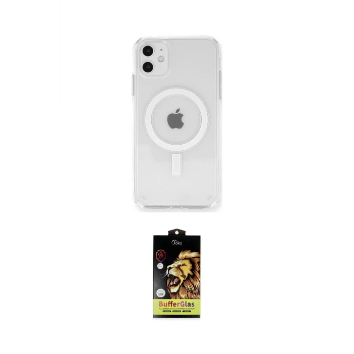 ieg™ iPhone 11 Kılıf Ahenk Yansıma Prime - Siyah Buffer Cam Ekran Koruyucu