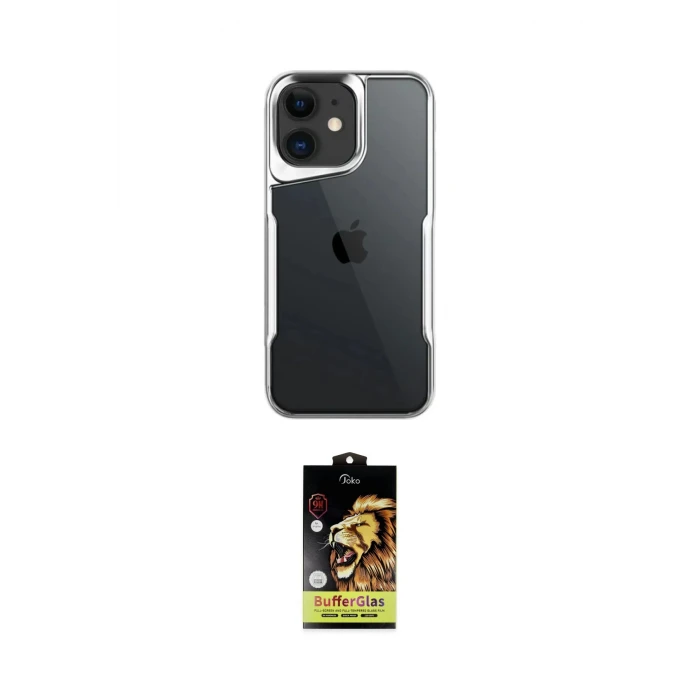 ieg™ iPhone 11 Kılıf Akış Çizgi Koleksiyonu - Siyah Buffer Cam Ekran Koruyucu