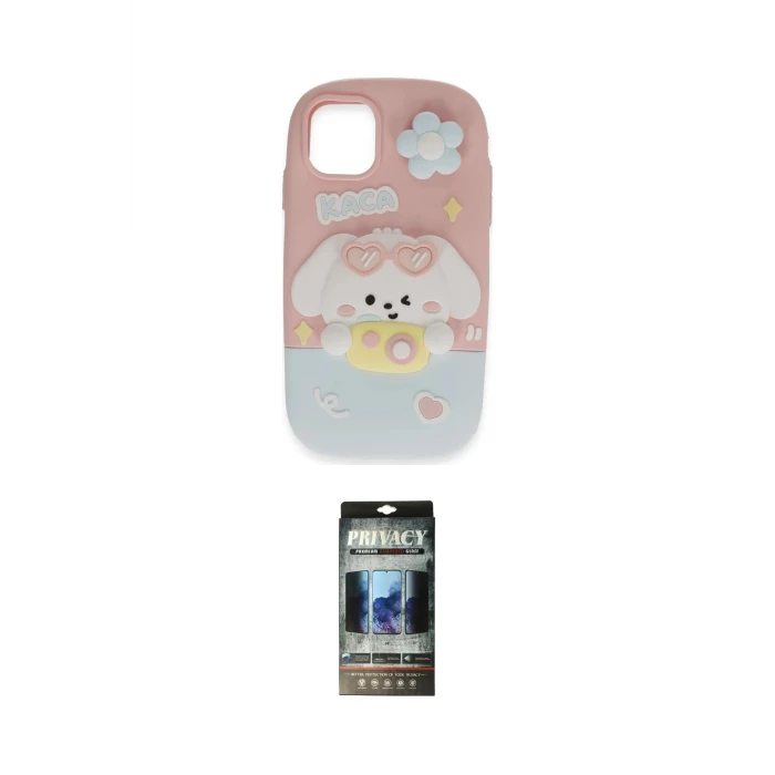 ieg™ iPhone 11 Kılıf Akış Yansıma - Siyah 34D Hayalet Izgaralı Cam