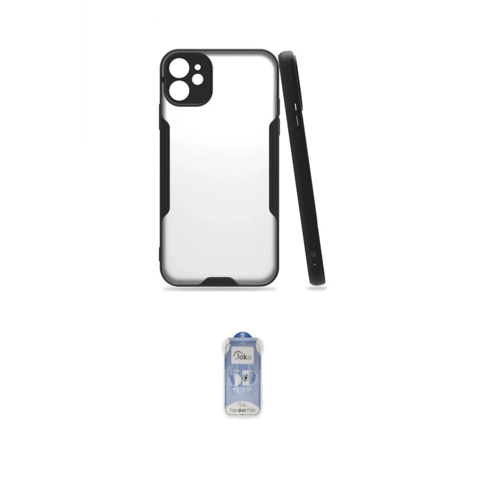 ieg™ iPhone 11 Kılıf Atlas Asil Serisi - Siyah Joko Magic 5D Cam