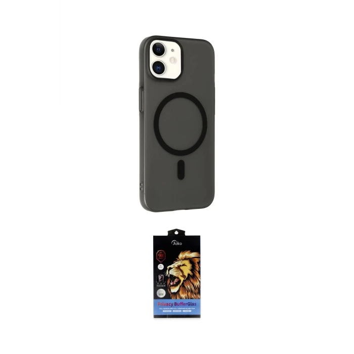 ieg™ iPhone 11 Kılıf Çekirdek Modern Prime - Siyah Buffer Hayalet Cam Ekran Koruyucu