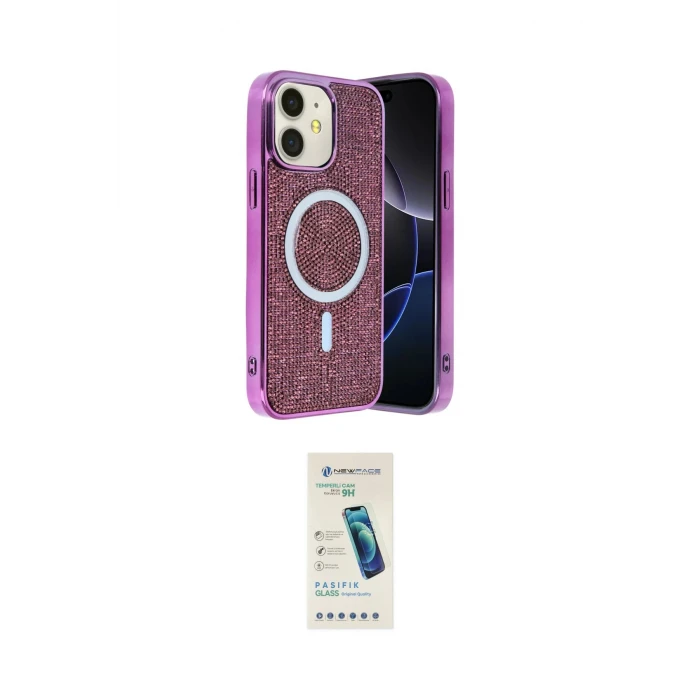 ieg™ iPhone 11 Kılıf Eksen Çizgi - Şeffaf Pasifik Cam Ekran Koruyucu
