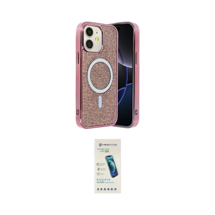 ieg™ iPhone 11 Kılıf Eksen Çizgi - Şeffaf Pasifik Cam Ekran Koruyucu