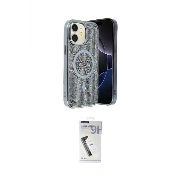 ieg™ iPhone 11 Kılıf Eksen Çizgi - Şeffaf Uv Polymer Nano Ekran Koruyucu