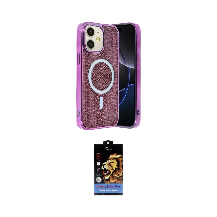 ieg™ iPhone 11 Kılıf Eksen Çizgi - Siyah Buffer Hayalet Cam Ekran Koruyucu