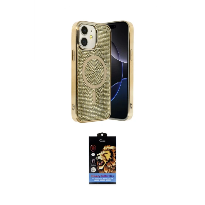 ieg™ iPhone 11 Kılıf Eksen Çizgi - Siyah Buffer Hayalet Cam Ekran Koruyucu
