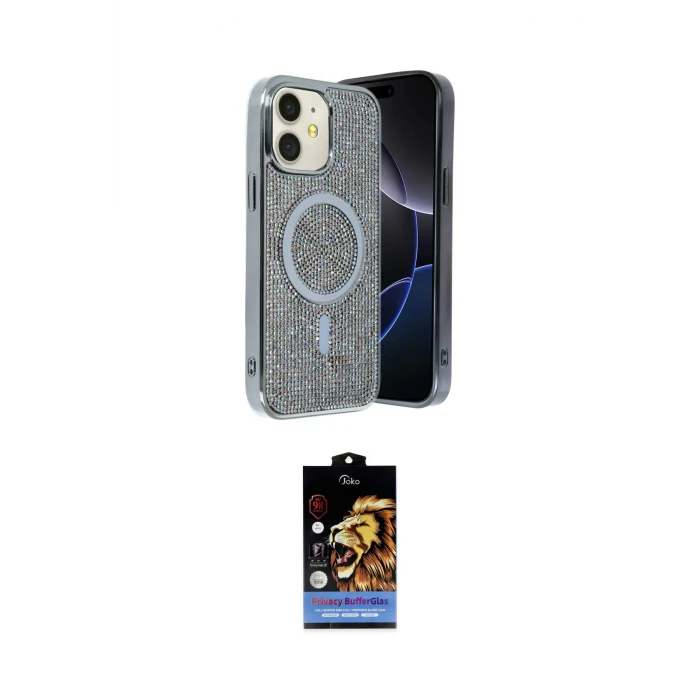 ieg™ iPhone 11 Kılıf Eksen Çizgi - Siyah Buffer Hayalet Cam Ekran Koruyucu