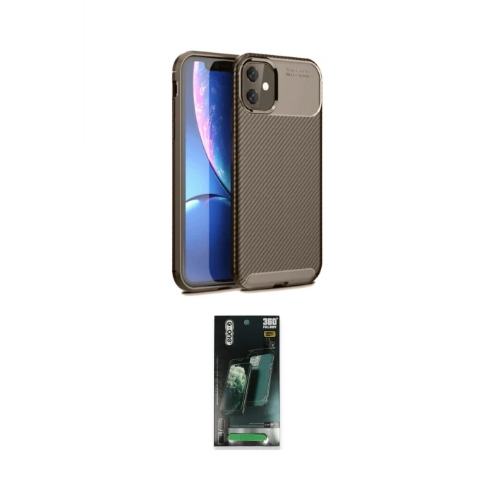 ieg™ iPhone 11 Kılıf Eksen Form Prime - Şeffaf 360 Full Body Arka Koruyucu