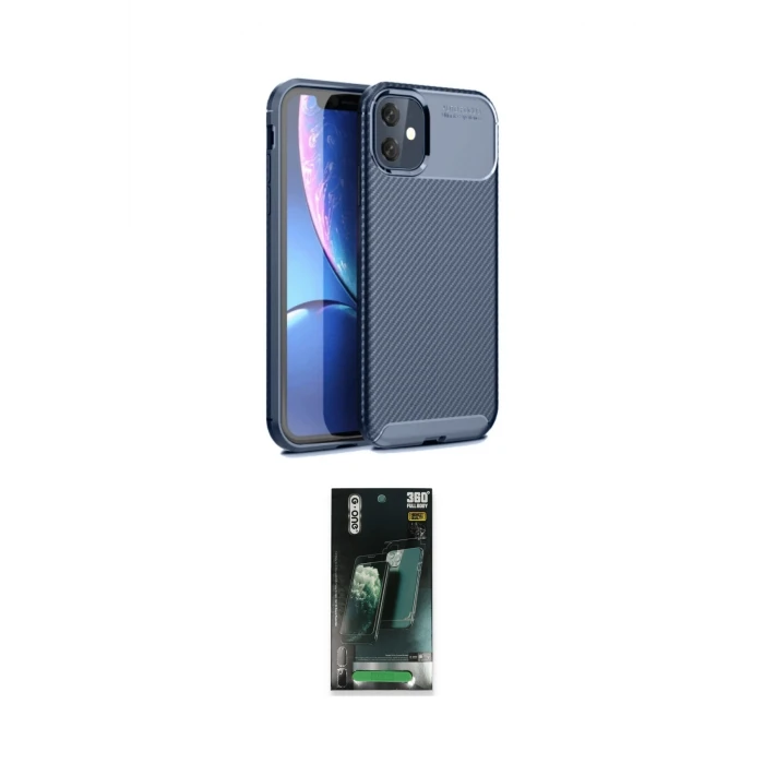 ieg™ iPhone 11 Kılıf Eksen Form Prime - Şeffaf 360 Full Body Arka Koruyucu