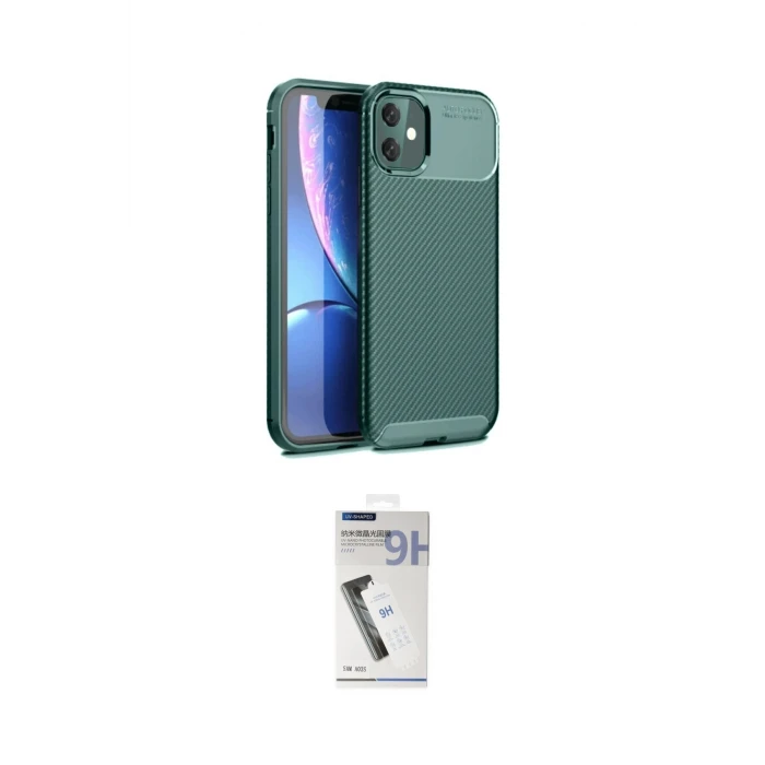 ieg™ iPhone 11 Kılıf Eksen Form Prime - Şeffaf Uv Polymer Nano Ekran Koruyucu