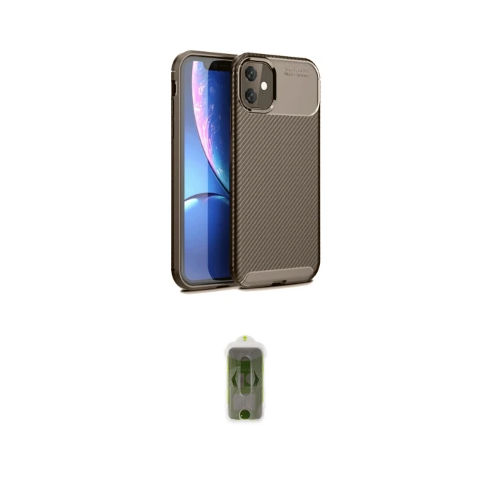 ieg™ iPhone 11 Kılıf Eksen Form Prime - Siyah Joko Magic 5D Hayalet Cam