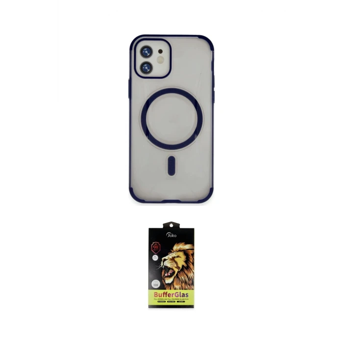 ieg™ iPhone 11 Kılıf Eksen Klasik Koleksiyonu - Siyah Buffer Cam Ekran Koruyucu